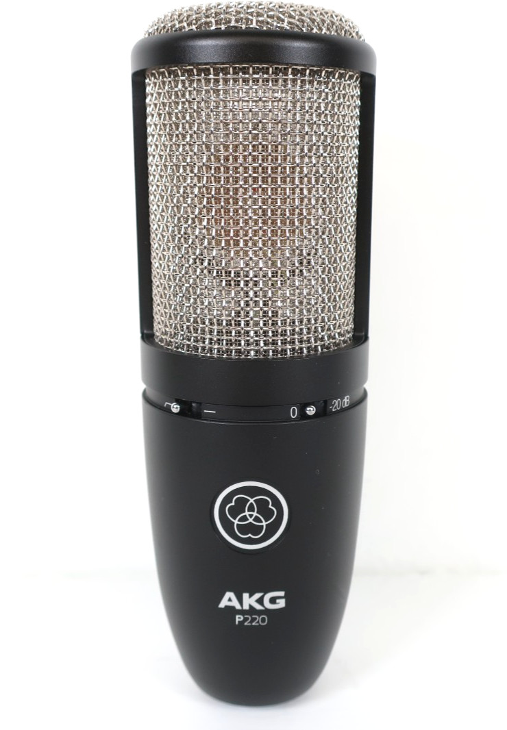 AKG P220 Condenser Microphone w/ Shockmount + XLR Cable + Hard Case – Pre-Owned
