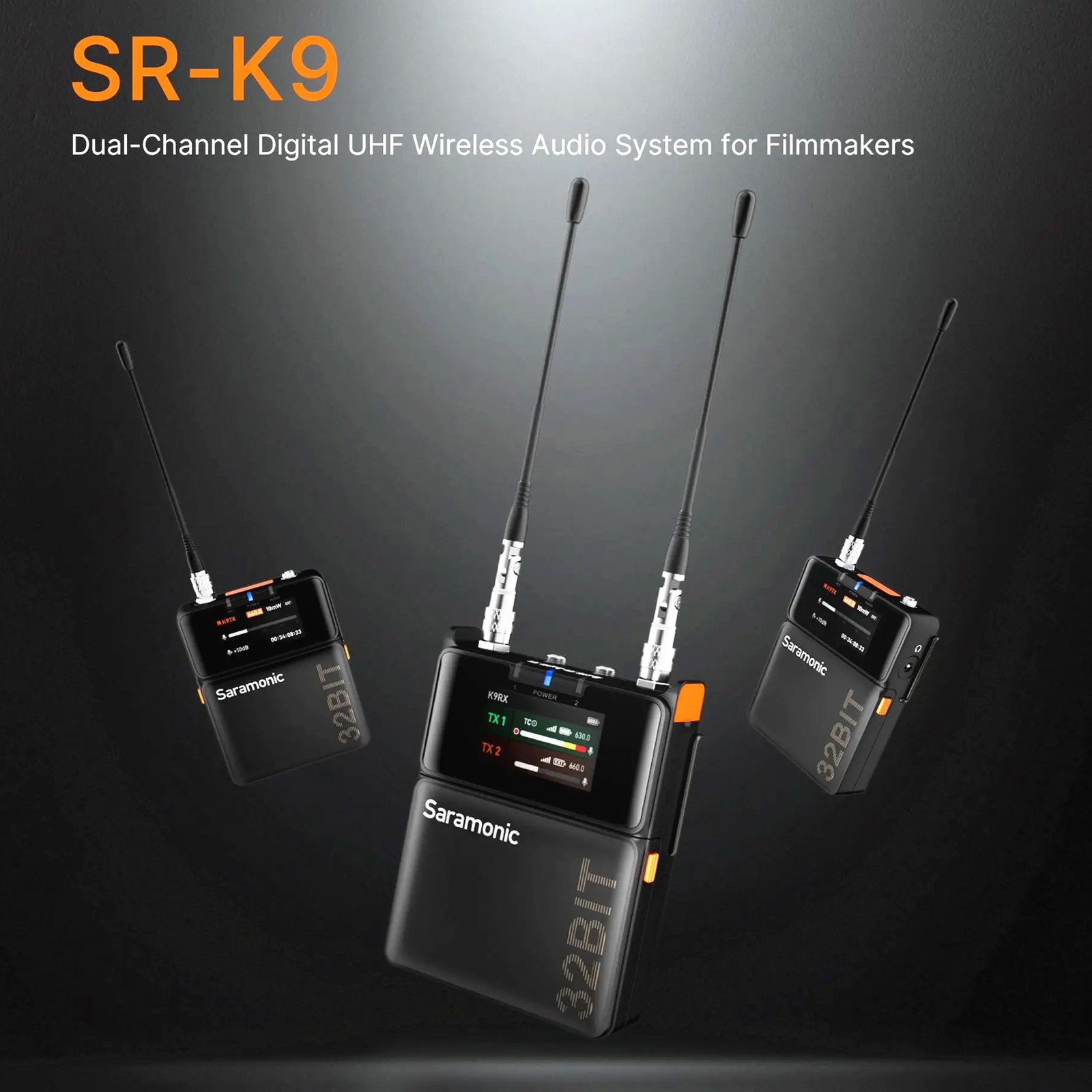 Saramonic K9 UHF Digital Wireless Lavalier Microphone System Video Recording Mic