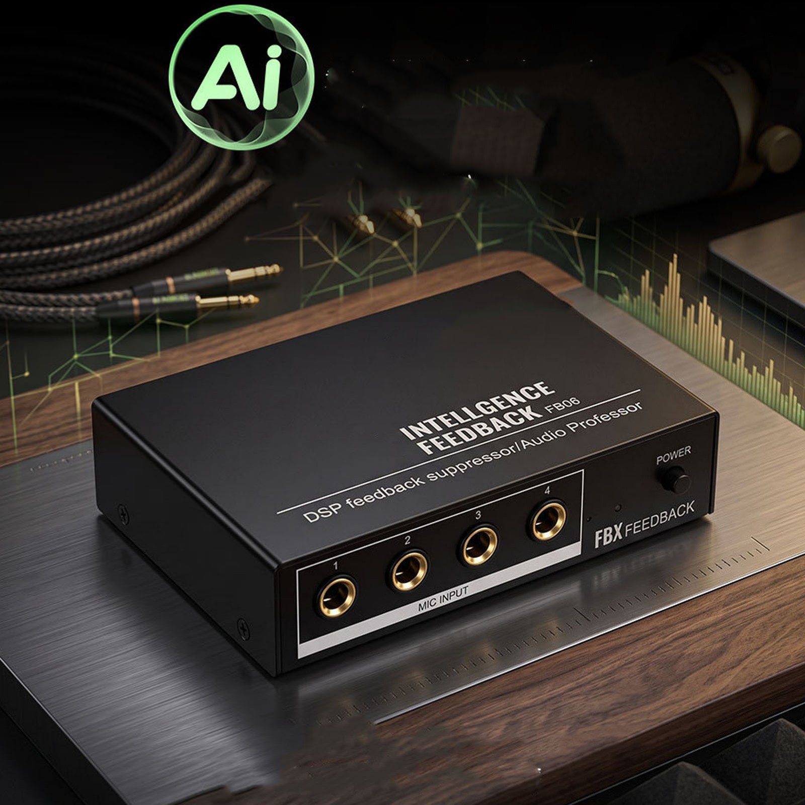 Microphone Sound Feedback Processor 3 Mode Adjustable 6 Channel Anti Howling DSO