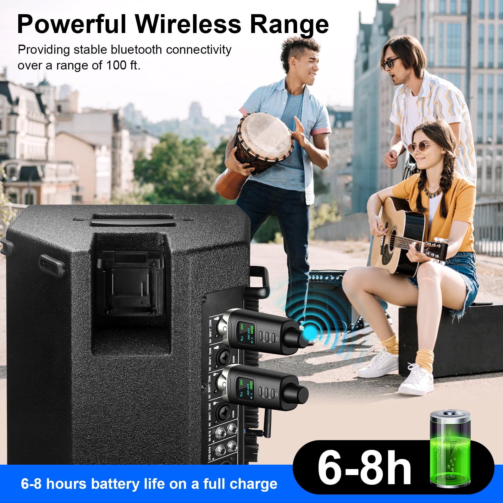 Aokeo XLR Bluetooth Receiver, Wireless Audio Adapter, 100ft, 2 Pack