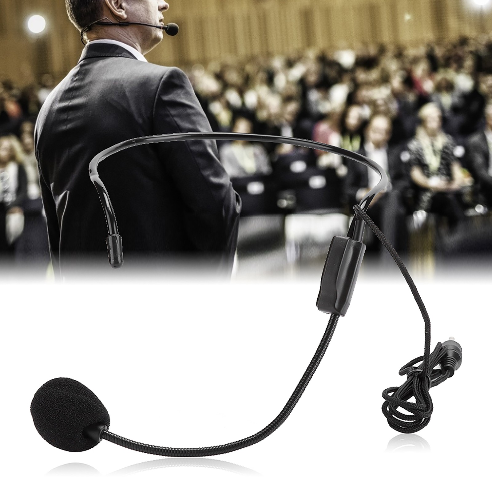 3Pcs 3.5mm Condenser Microphone Headset For Guide Shopping System
