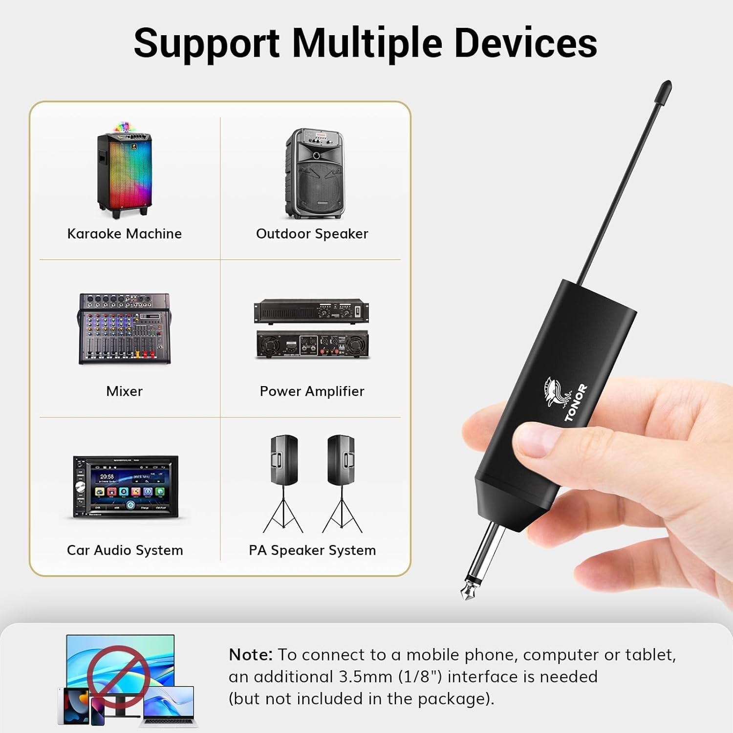 Wireless Microphone System with Headset and Lapel Mics