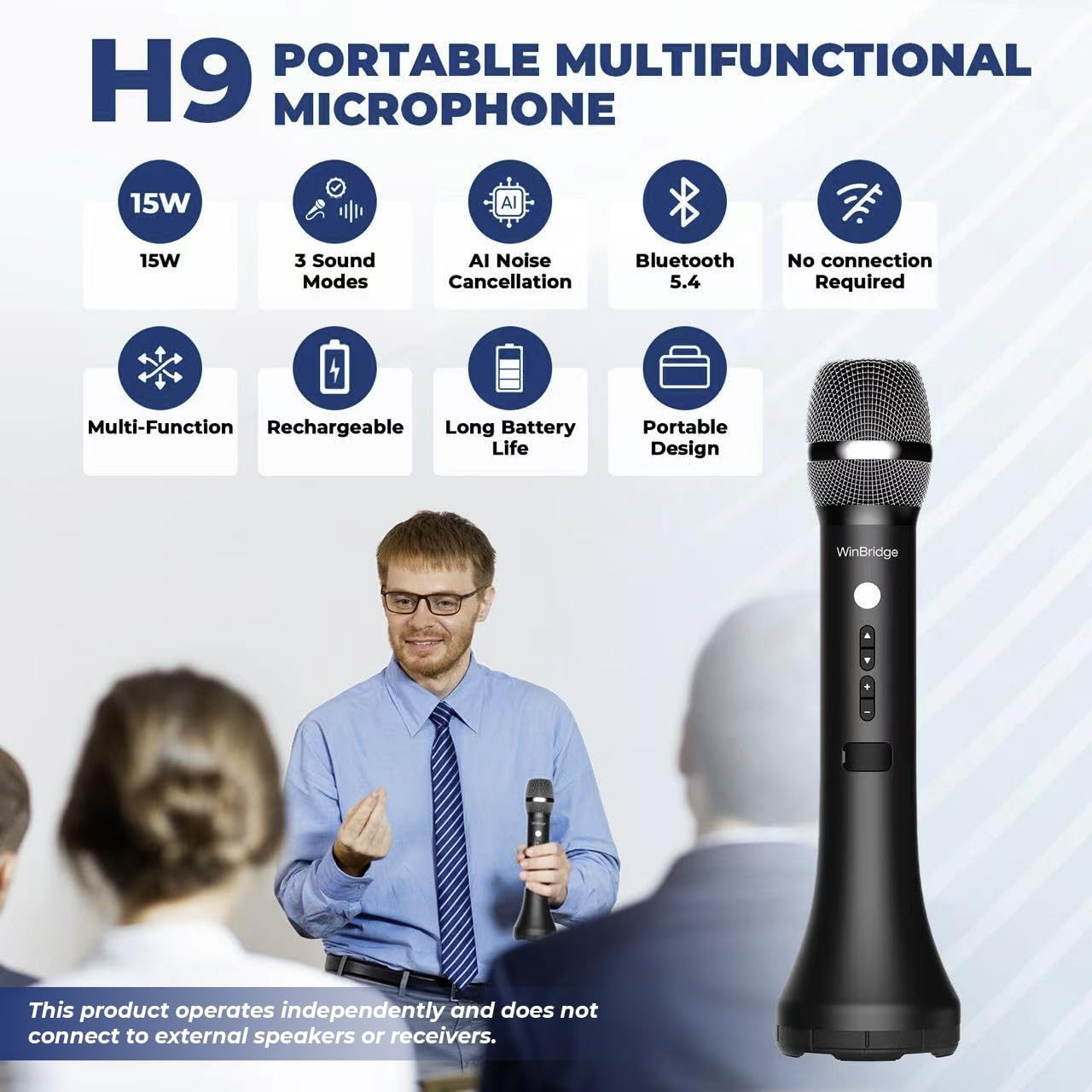 Bluetooth Microphone Wireless Voice Amplifier, Professional Intelligent Noise…