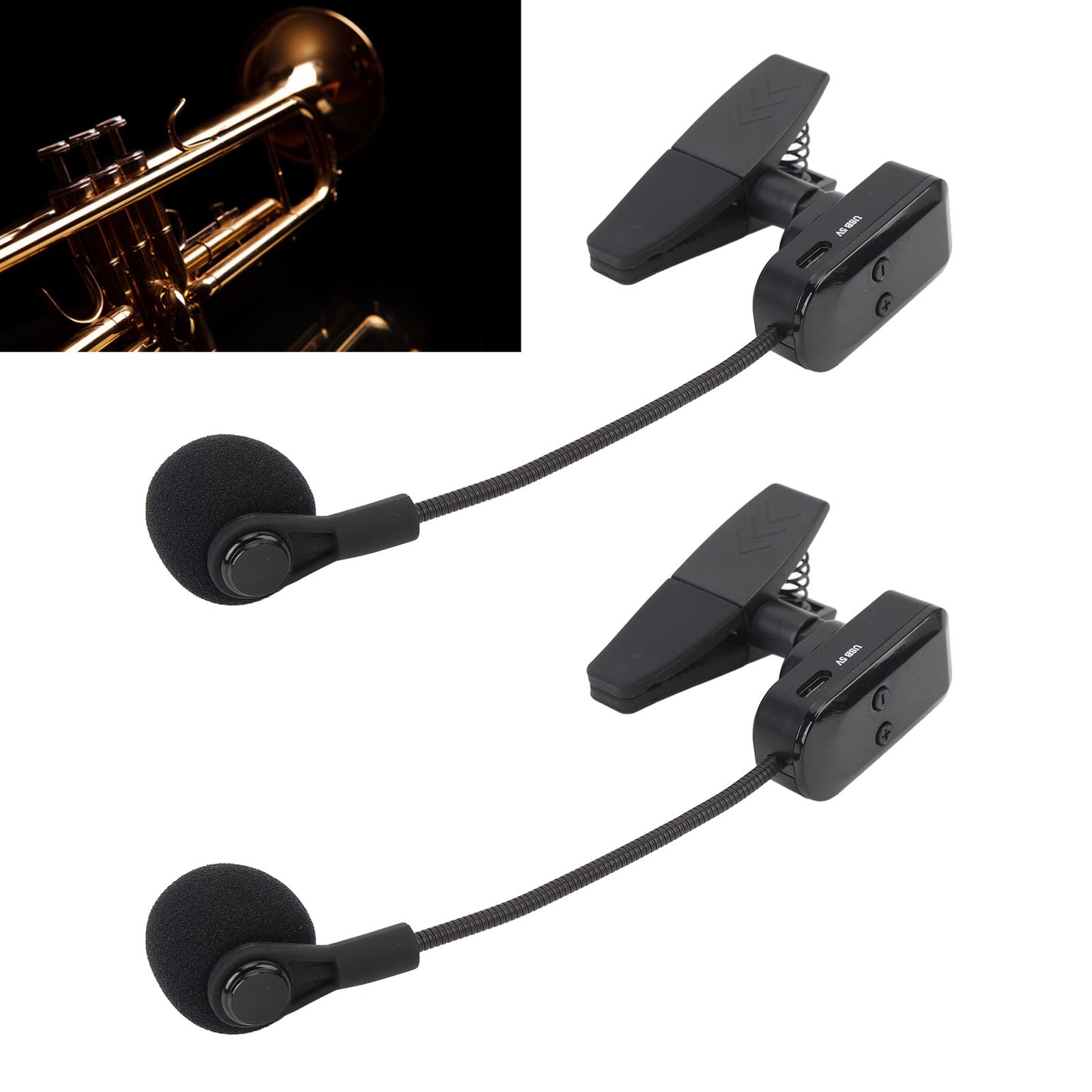 Saxophone Wireless Microphone 2.4G Clip On Sax Mic System For Stage Perform QOCD