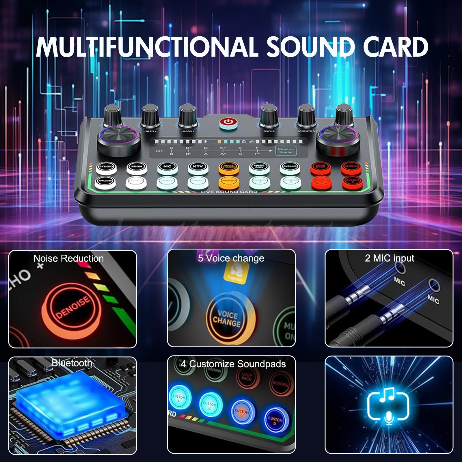 Podcast Equipment Bundle Home Studio Recording Kit Music Mixer 2* Headphones Kit