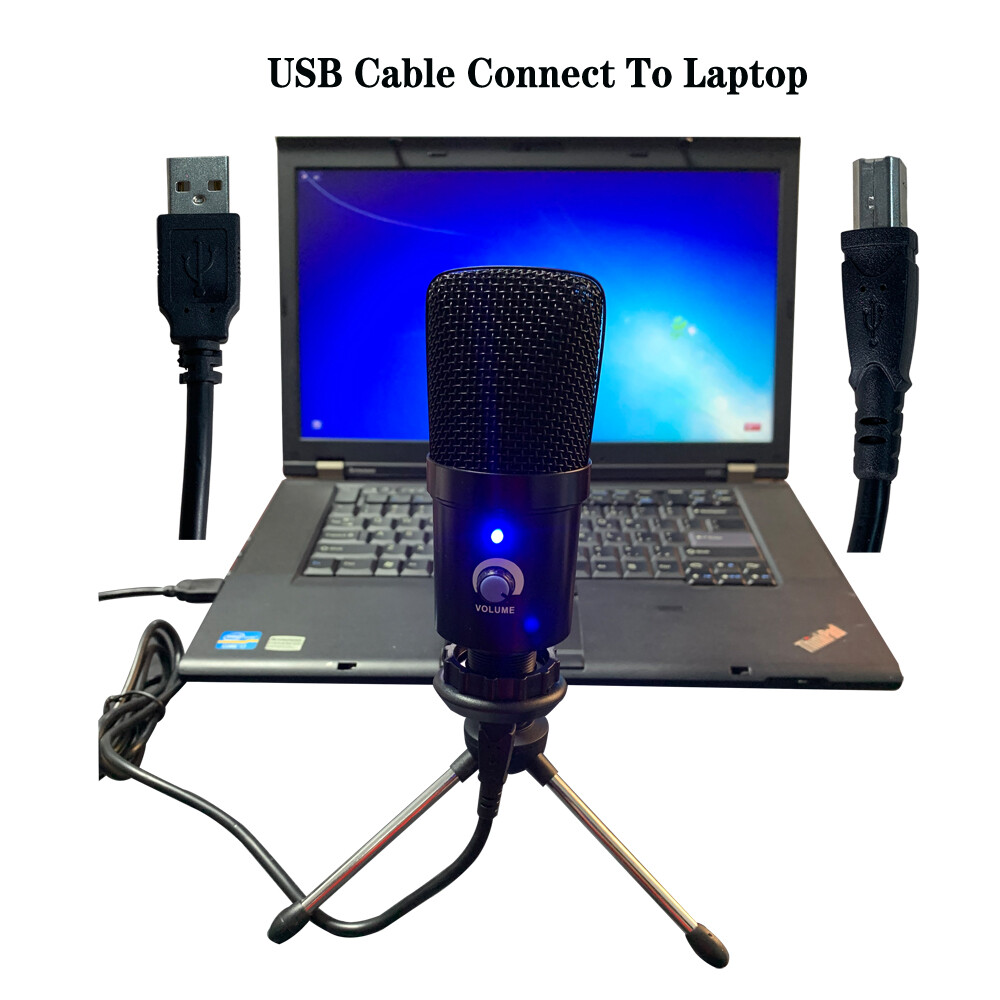 Condenser USB Microphone Kit Complete Set For Chatting Recording Singing PC Mic