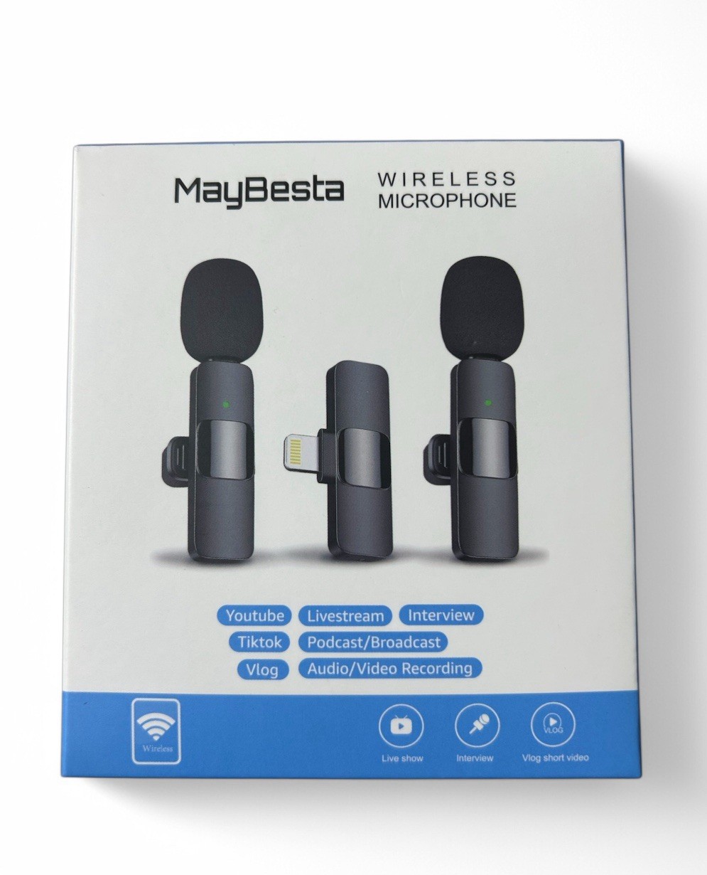 MayBesta Wireless Microphone Opened Box Fast Shipping. Black iPhone Lightning