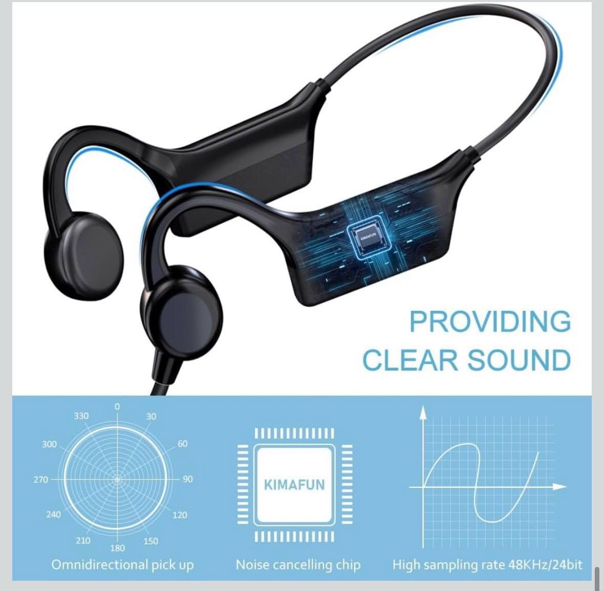 KM-GWP91 2.4G Fitness Headset Wireless Microphone IP67 Waterproof Sweatproof