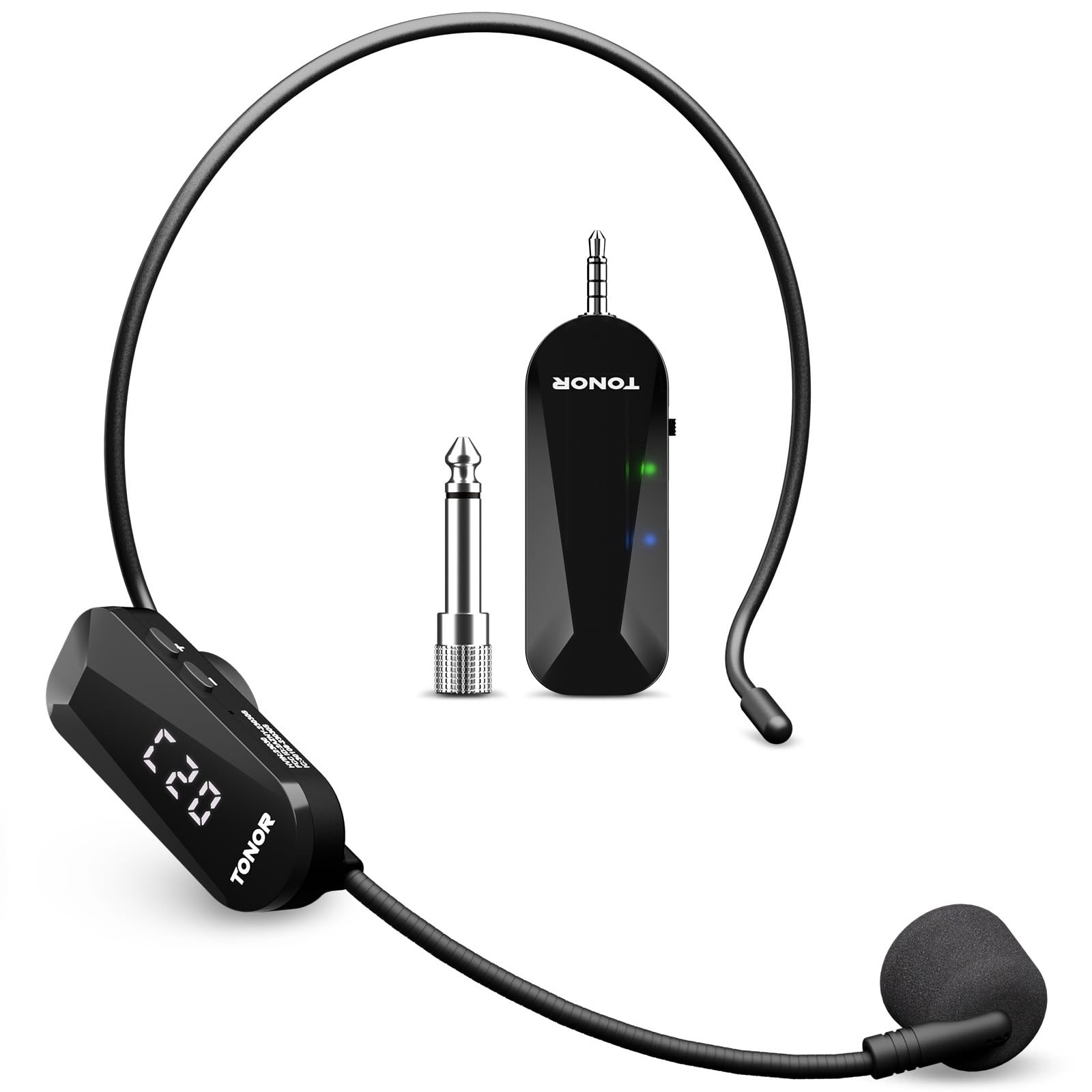 Wireless Headset Microphone, UHF Microphone Headset System, Head Handheld Mic…