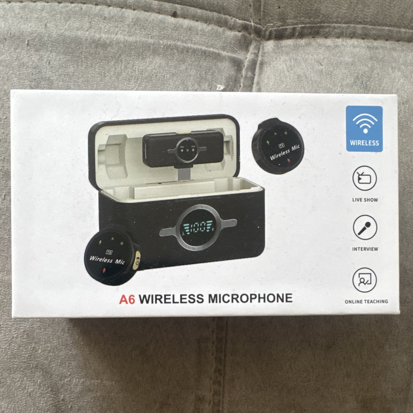 A6 Wireless Lavalier/Lapel Microphone, Black Wireless Connectivity