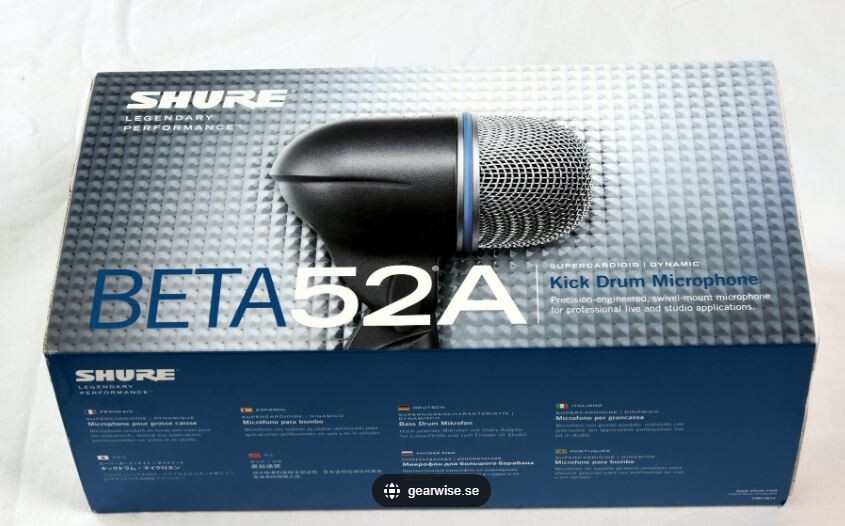 Shure Beta 52A Supercardioid Dynamic Kick Drum Microphone