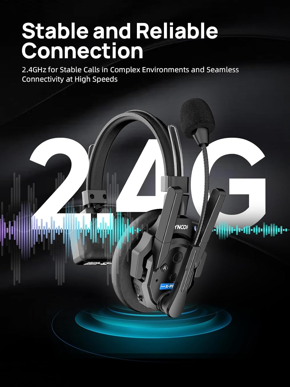 XTALK XPRO2 Wireless Intercom Headset System, 2 Person 2.4Ghz Wireless Communica
