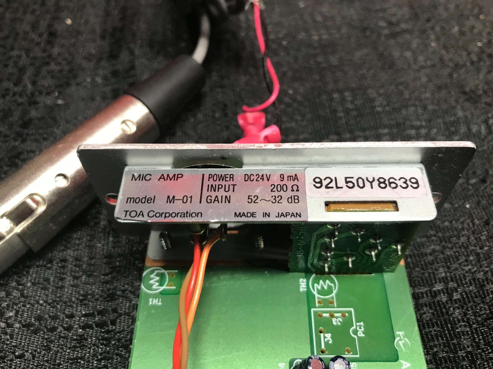 TOA M-01 Microphone Input Module 92L50Y8639 with XLR Cable