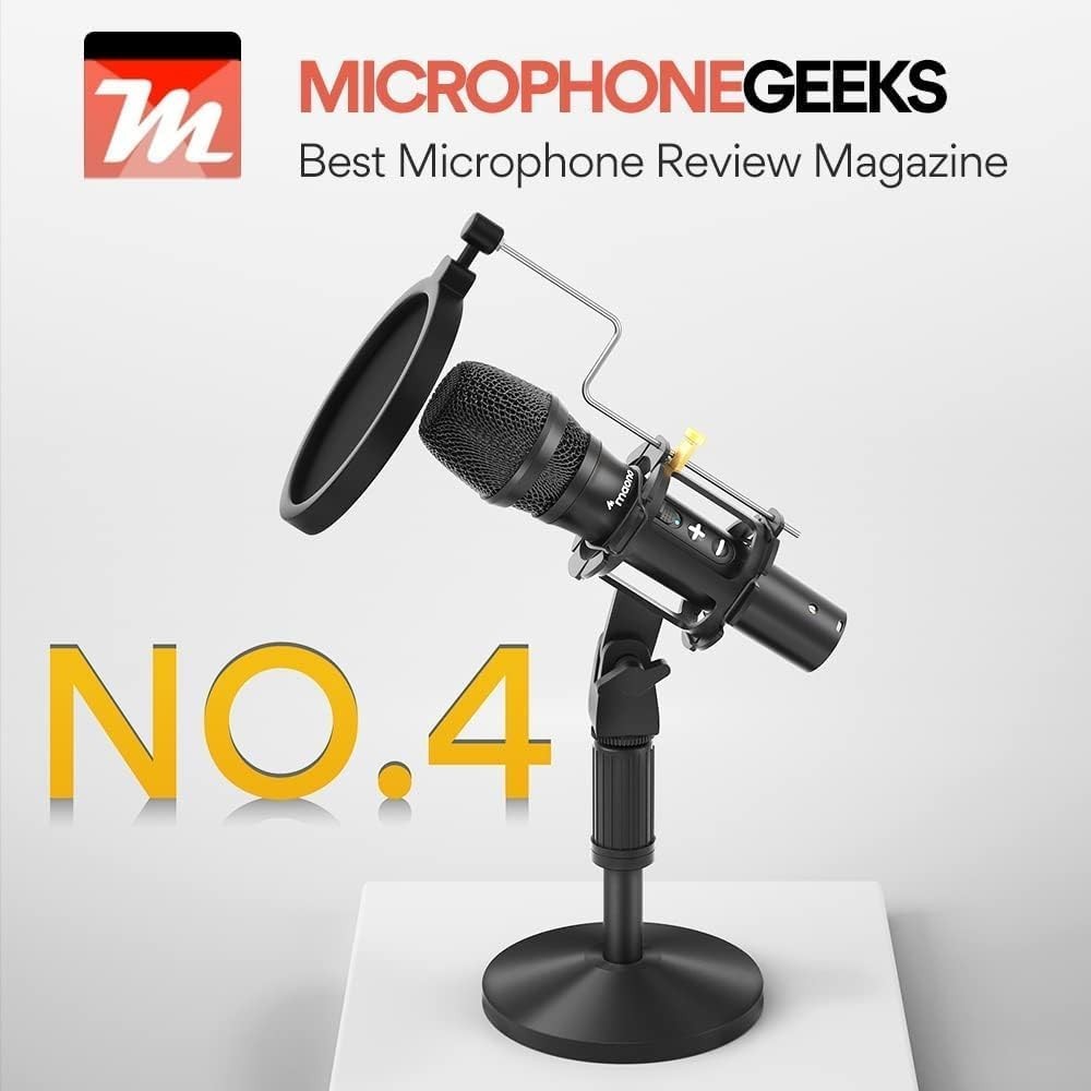 Durable Cardioid Dynamic Microphone with Pop Filter – USB & XLR Compatibility