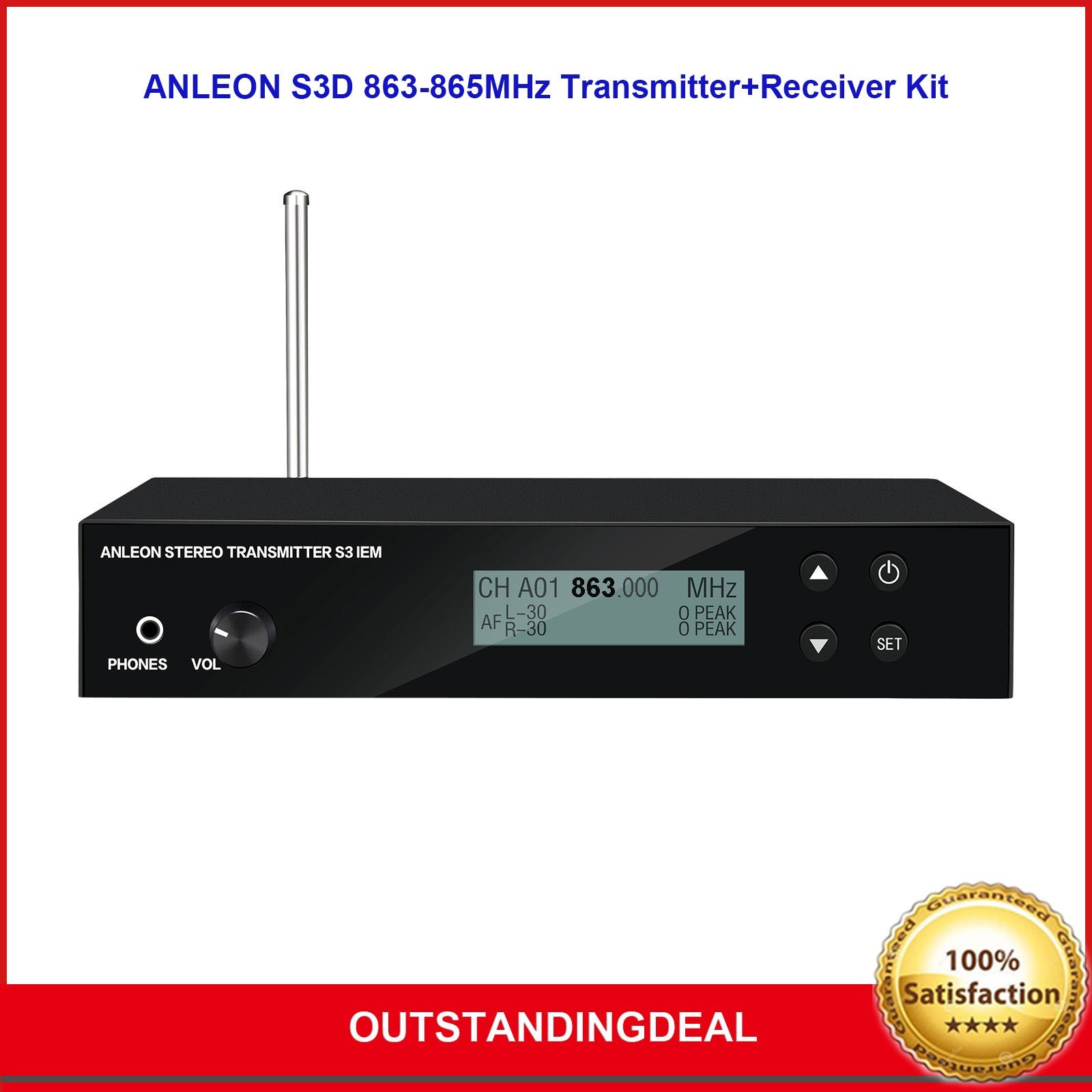 ANLEON S3D 863-865MHz TX + RX Kit Stereo Wireless In-Ear Monitor System ot25