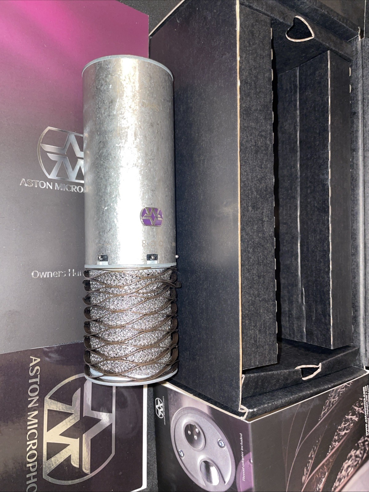 Aston Spirit Large Diaphragm Condenser Microphone, Multi-Pattern, Silver, w/ Box