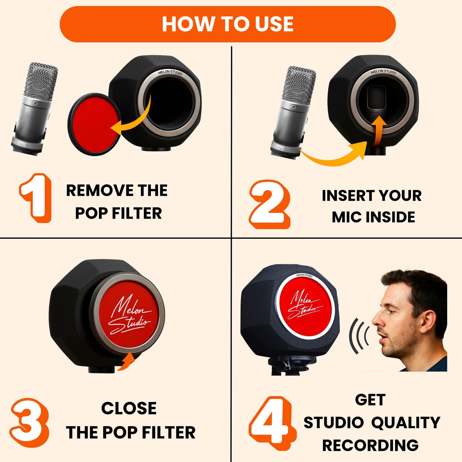Pop Filter for Microphone, Microphone Isolation Ball, Microphone Isolation Sh…