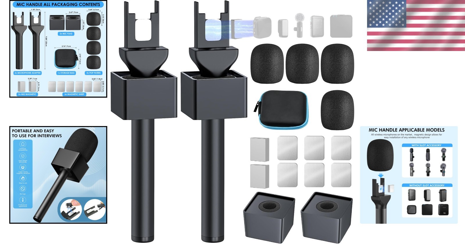 Magnetic Lavalier Mic Handle Bundle