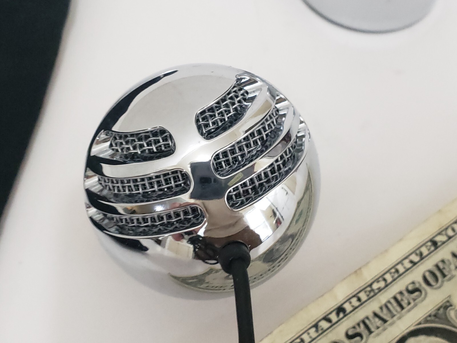 Samson Meteorite Small Microphone – USB Wired Silver Ball TESTED – Cradle Pouch