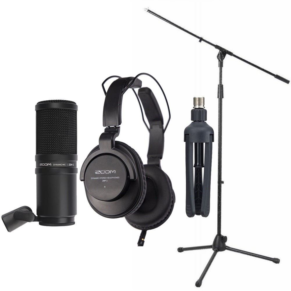Zoom ZDM-1 Podcast Mic Pack Accessory Bundle with Microphone Boom Stand, SPRM1