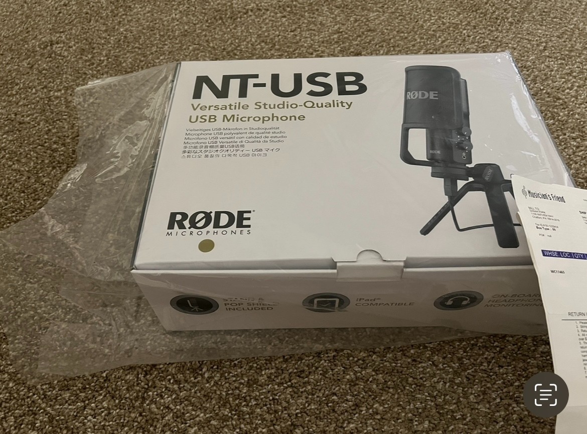 🎤 Rode NT-USB Microphone – Open Box / Never Used, All Accessories, $169