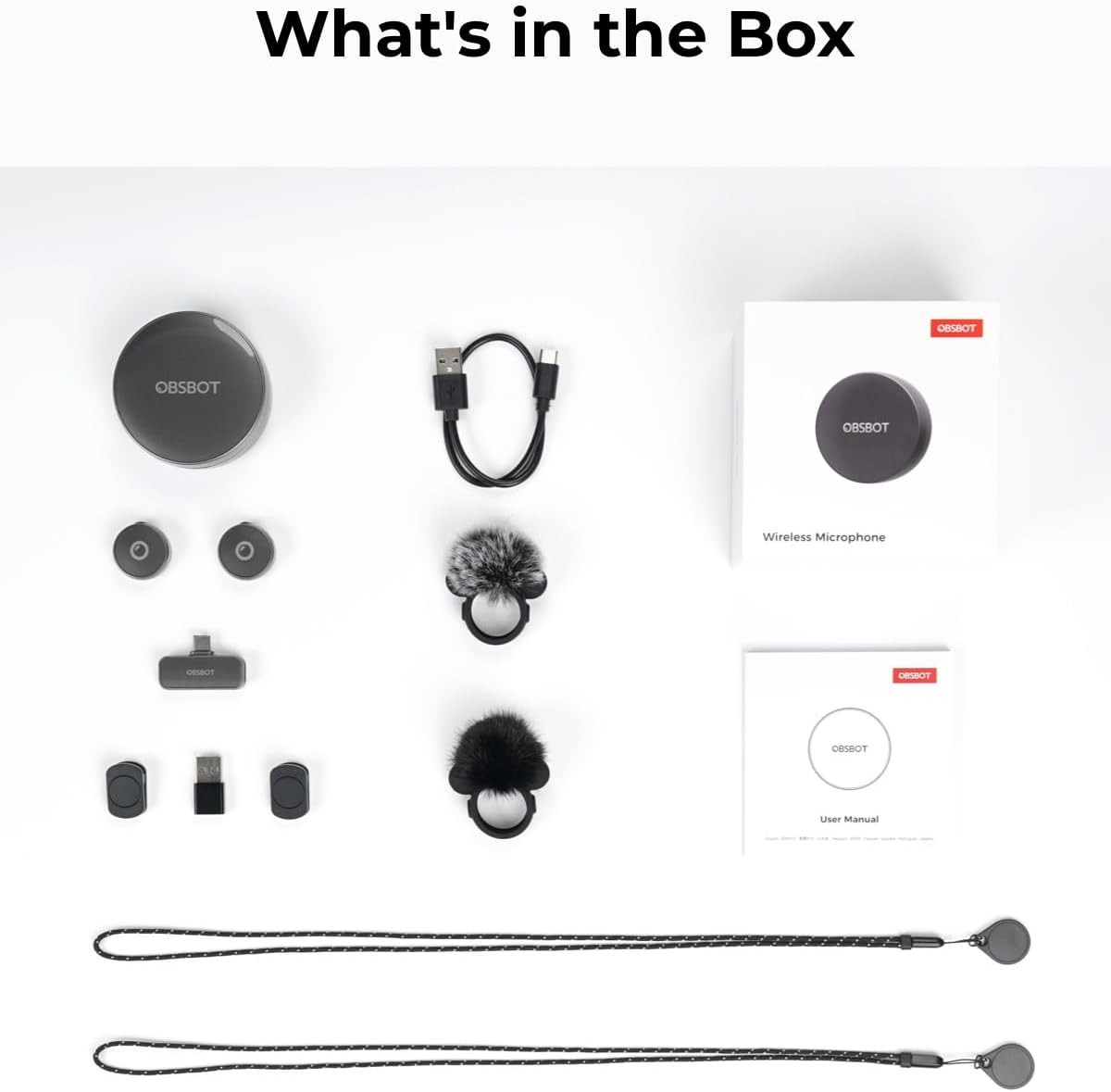 Vox Wireless Microphone, Dual Lavalier Mics with 300M Range, 48Khz/24-Bit Studio