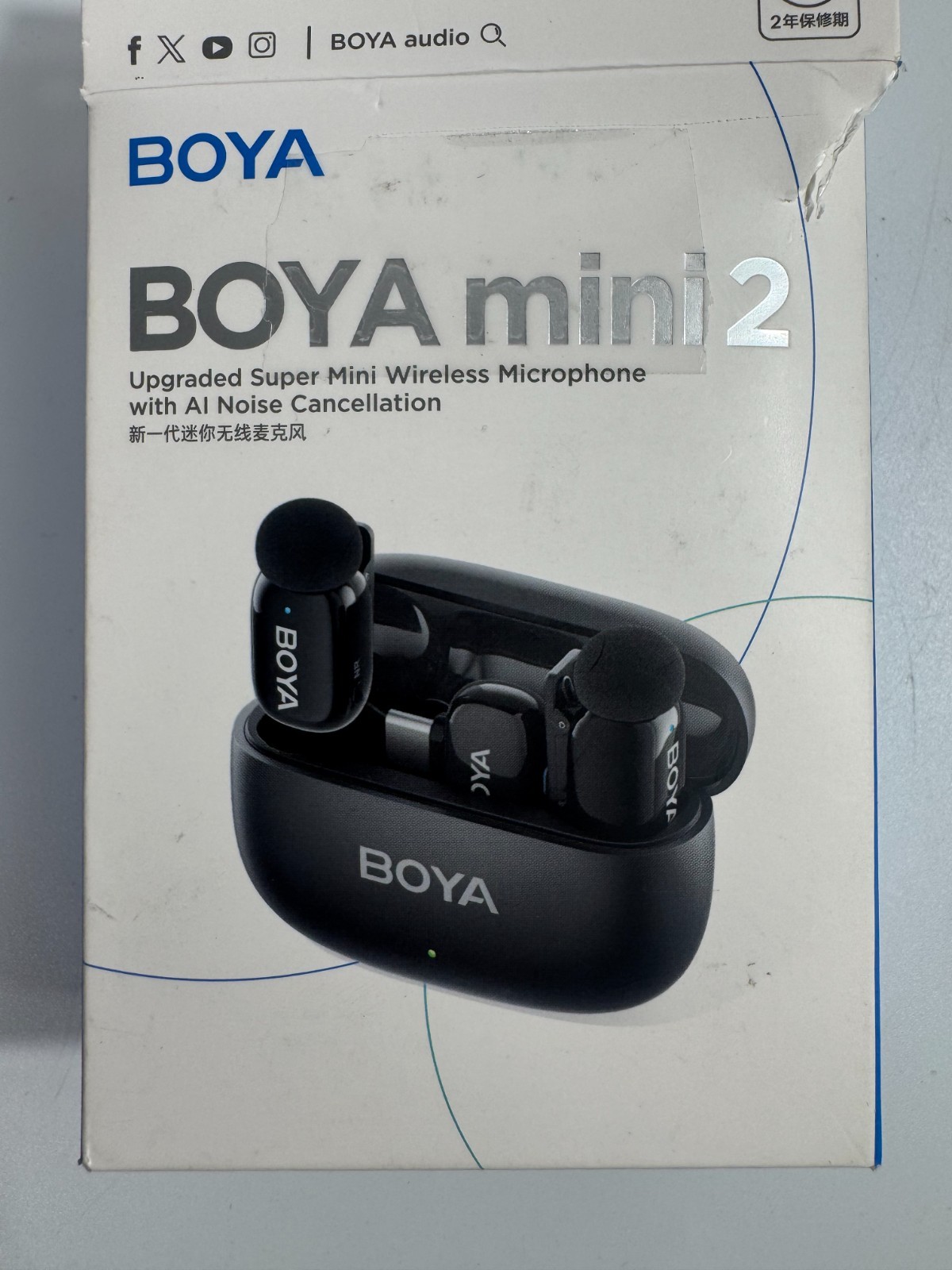 Boya Mini 2 Mini Wireless Microphone w/ Charging Case AI Noise Cancellation