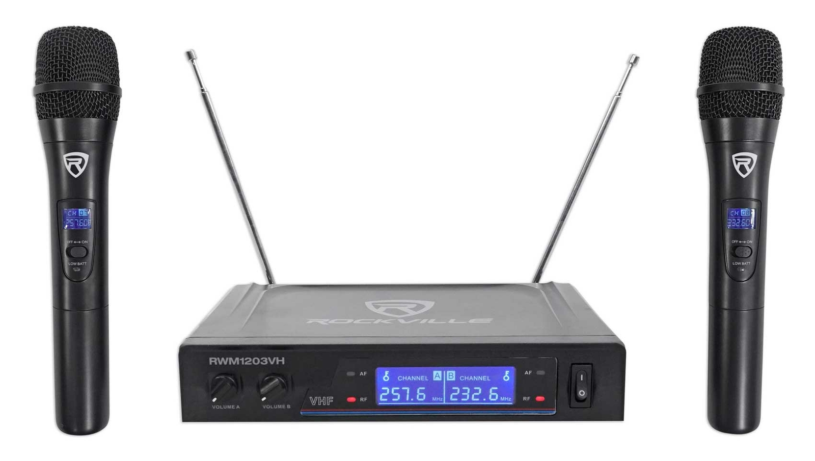 Rockville RWM1203VH VHF Wireless (2) HandHeld Microphones 4 Church Sound Systems