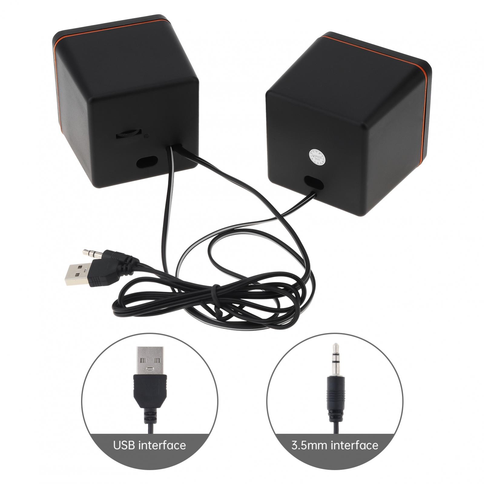 Mini USB Power Computer Speakers Stereo Full-Range 3.5mm Jack for PC Phpone