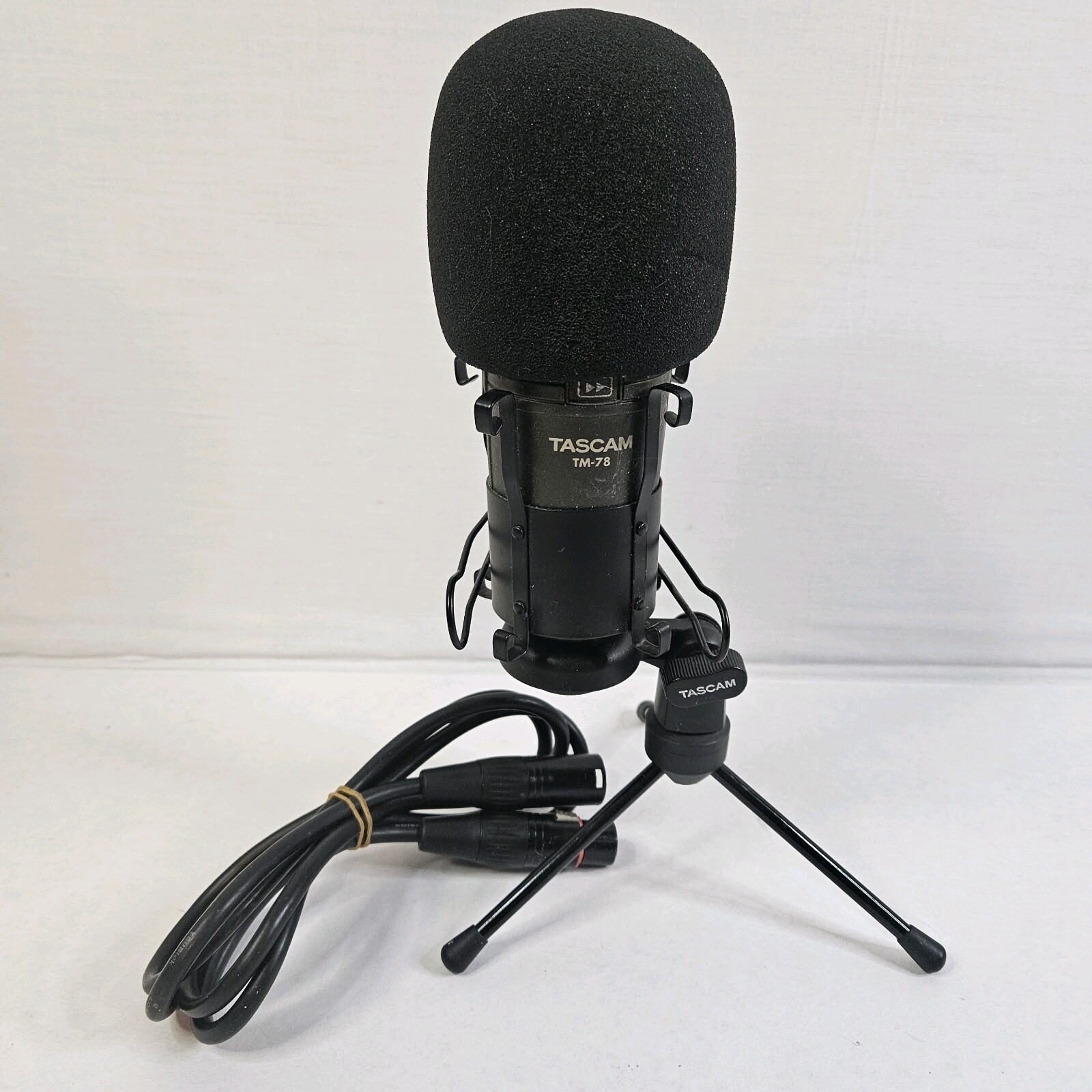 TASCAM TM-78 Electric Condenser Microphone With Stand & 10 FT Livewire Cable.