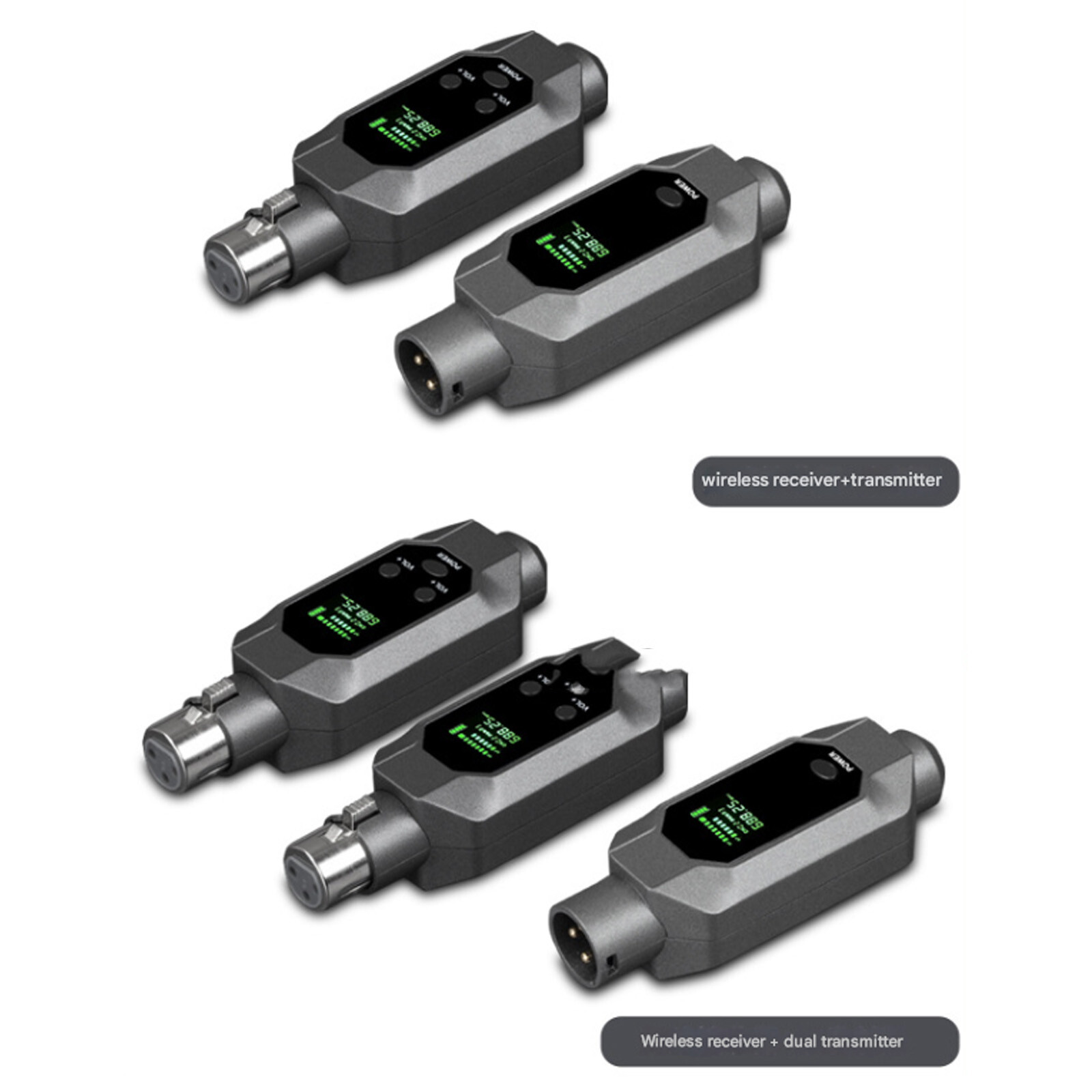 Wired to Wireless Microphone System Converter Transmitter Receiver Rechargeable
