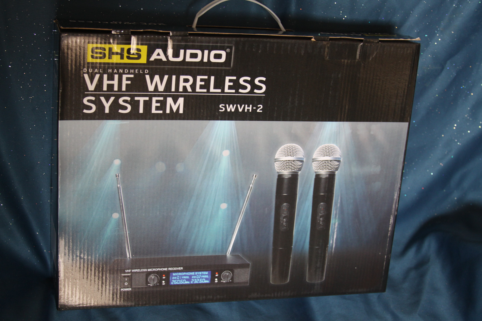 SHS Audio Dual Wireless Vocal Microphone w/Switch, VHF Receiver, MPN SWVH-2