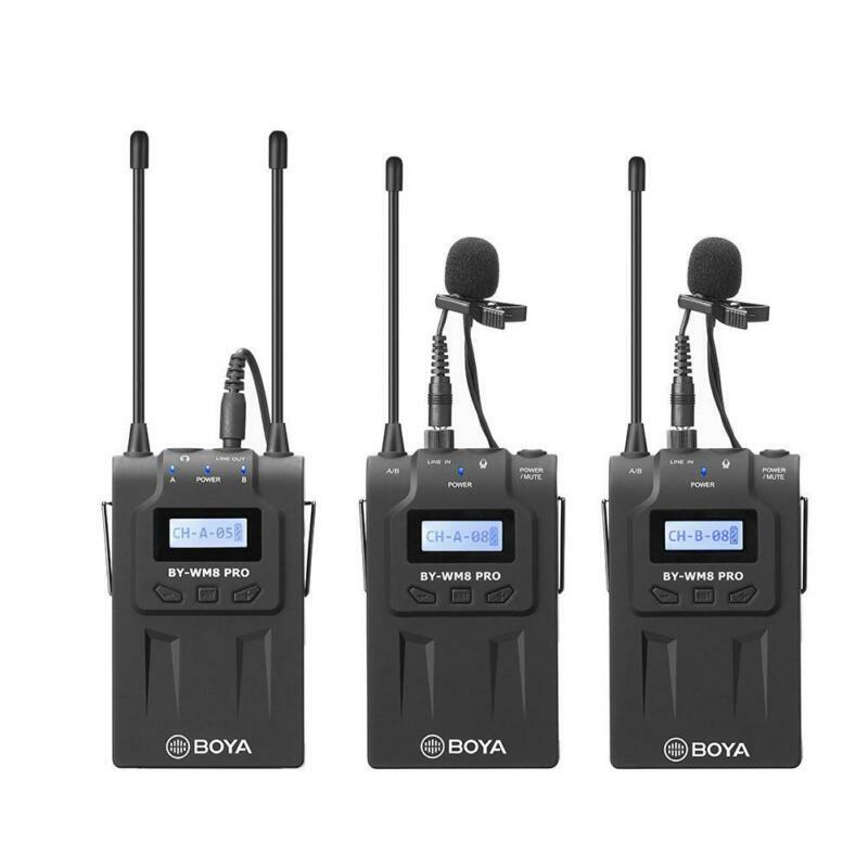 BOYA BY-WM8 Pro K2 UHF Dual-Channel Audio Wireless Lavalier Microphone System