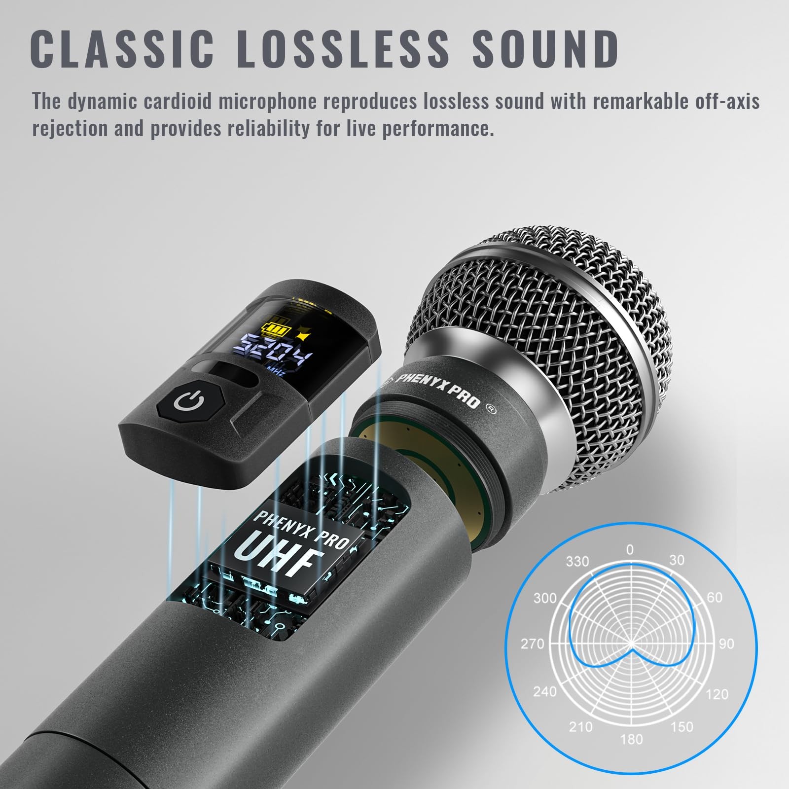 Phenyx Pro Wireless Microphone System, Metal 12.72″ x 14.02″ x 3.31″, Black