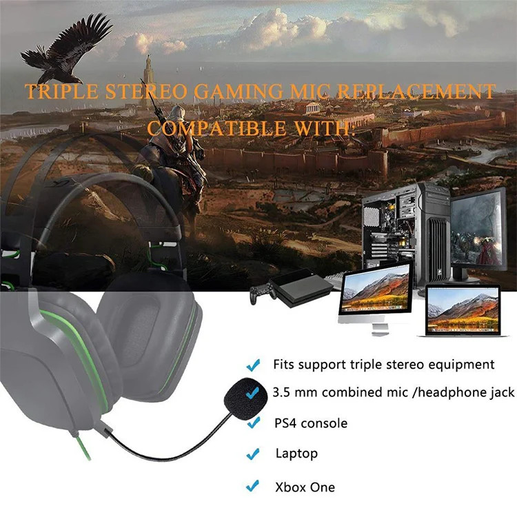 ZJ033MR-03 17cm Mono 3.5mm Straight Plug Gaming Headset Sound Card Live Microph