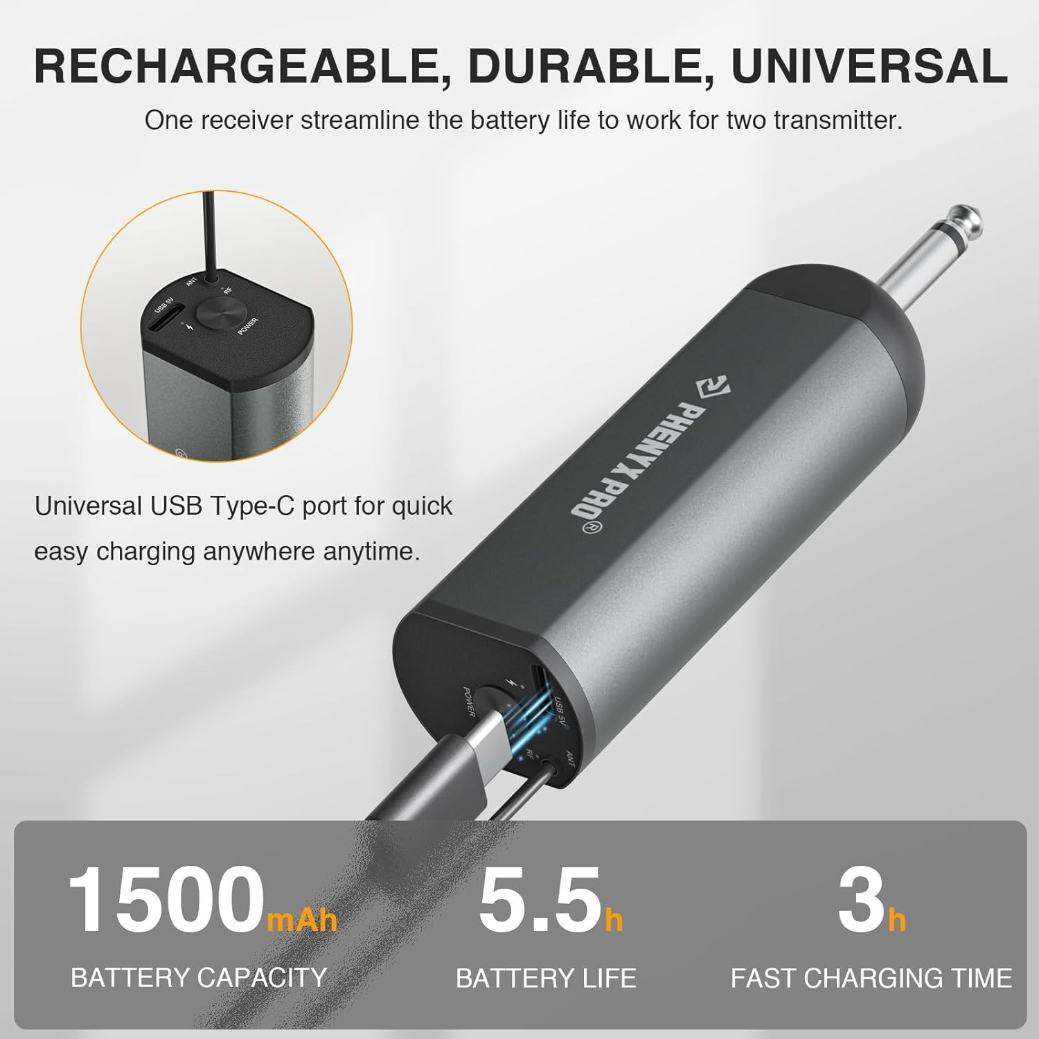 Dual Digital Wireless Microphone System, w/2 Handheld Dynamic Microphones,15 UHF