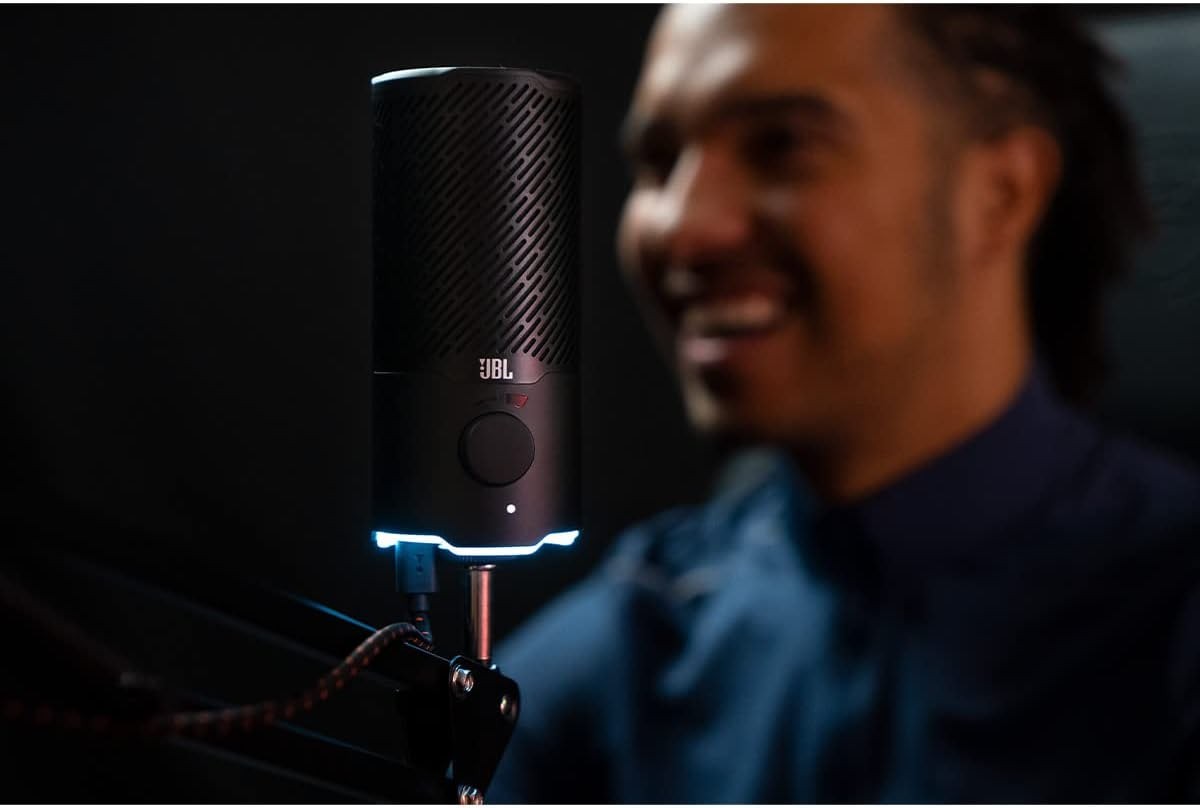 JBL Quantum Stream Dual-Pattern USB Microphone for Streaming, Recording, Gaming
