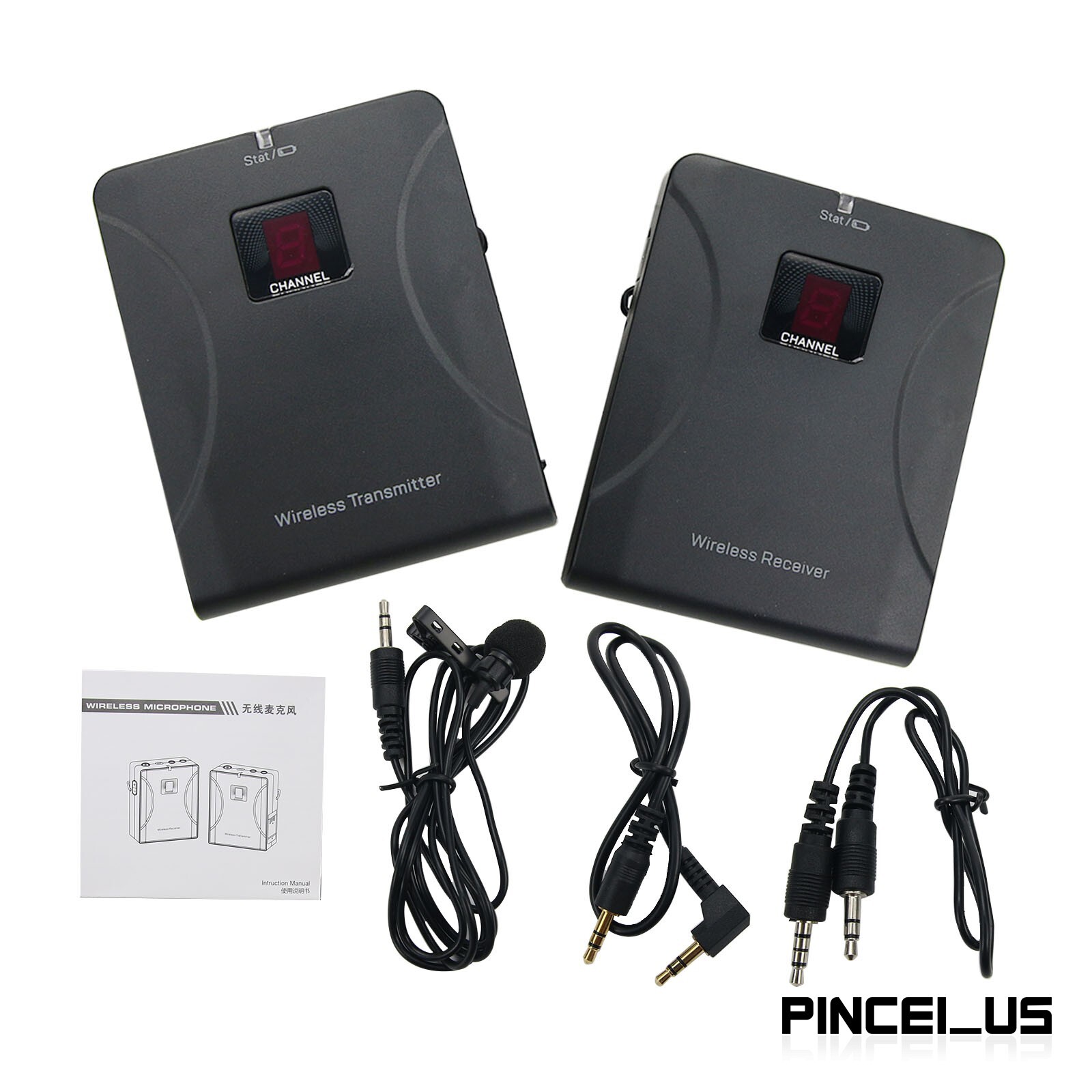 8 Channel UHF Wireless Microphone Wireless MIC For DSLR Camera Smartphone pe66