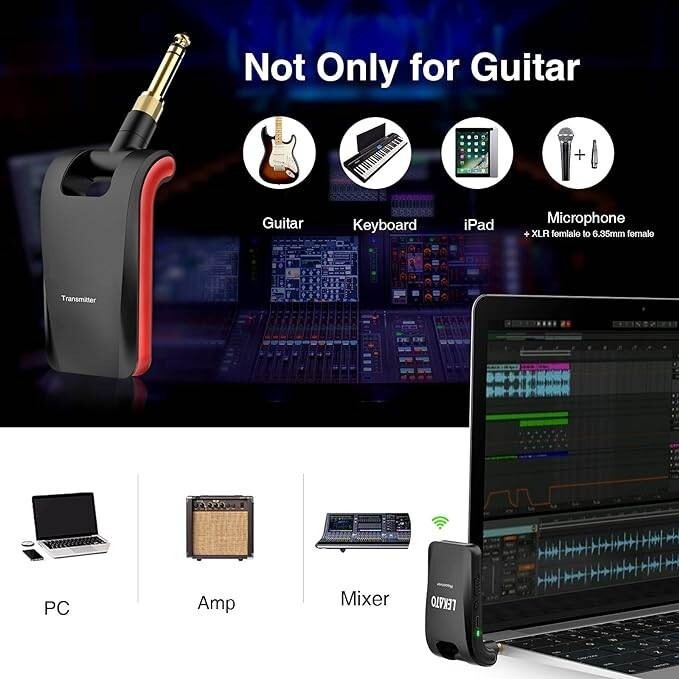 Sistema de guitarra inalámbrico Receptor transmisor inalámbrico de audio. neuvo.