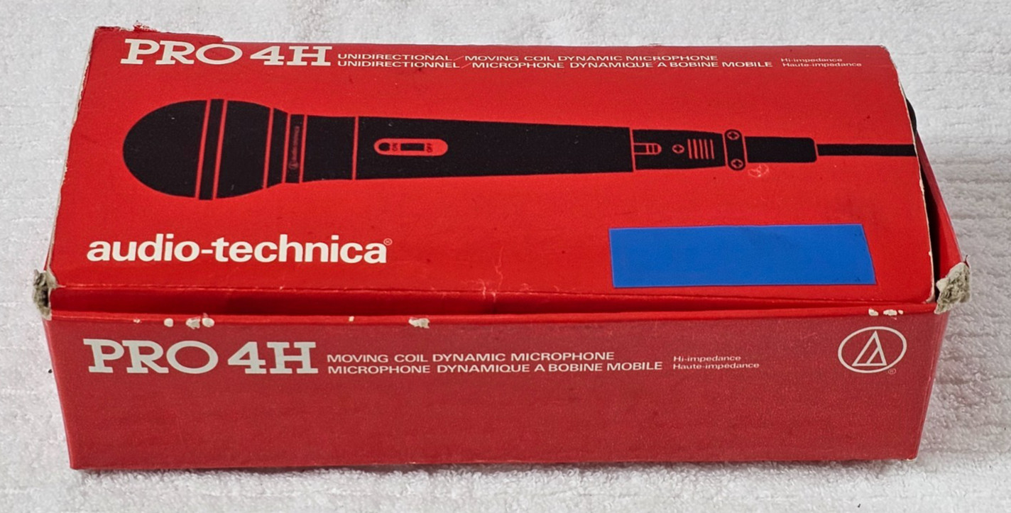 Audio-Technica PRO 4H Dynamic Microphone w Box Cable 16ft Tested Works
