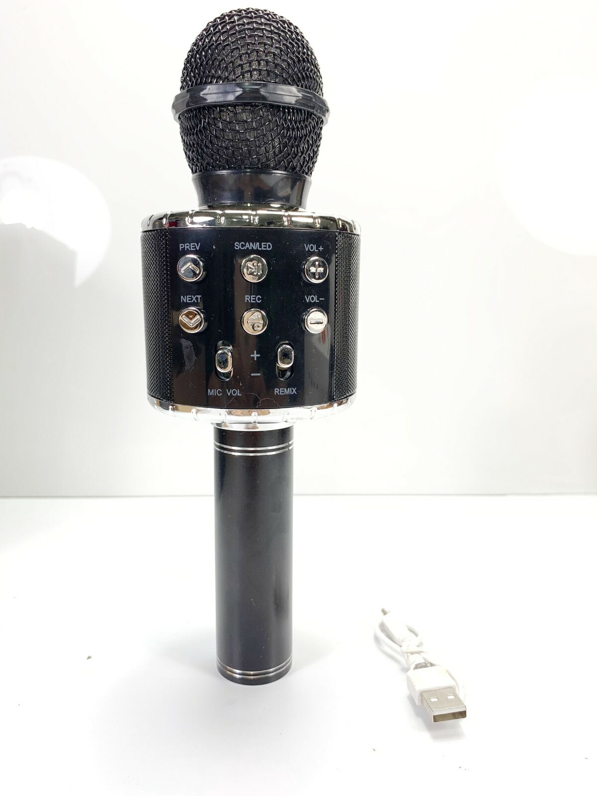 Bluetooth Karaoke Microphone Black Speaker Player Singing Recorder Mic 2