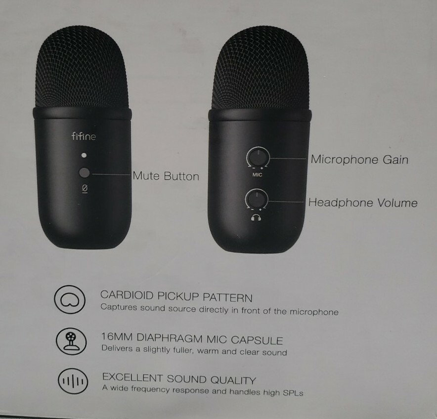 Fifine K678 USB Studio Recording/Podcast Condenser Microphone – New – Open Box