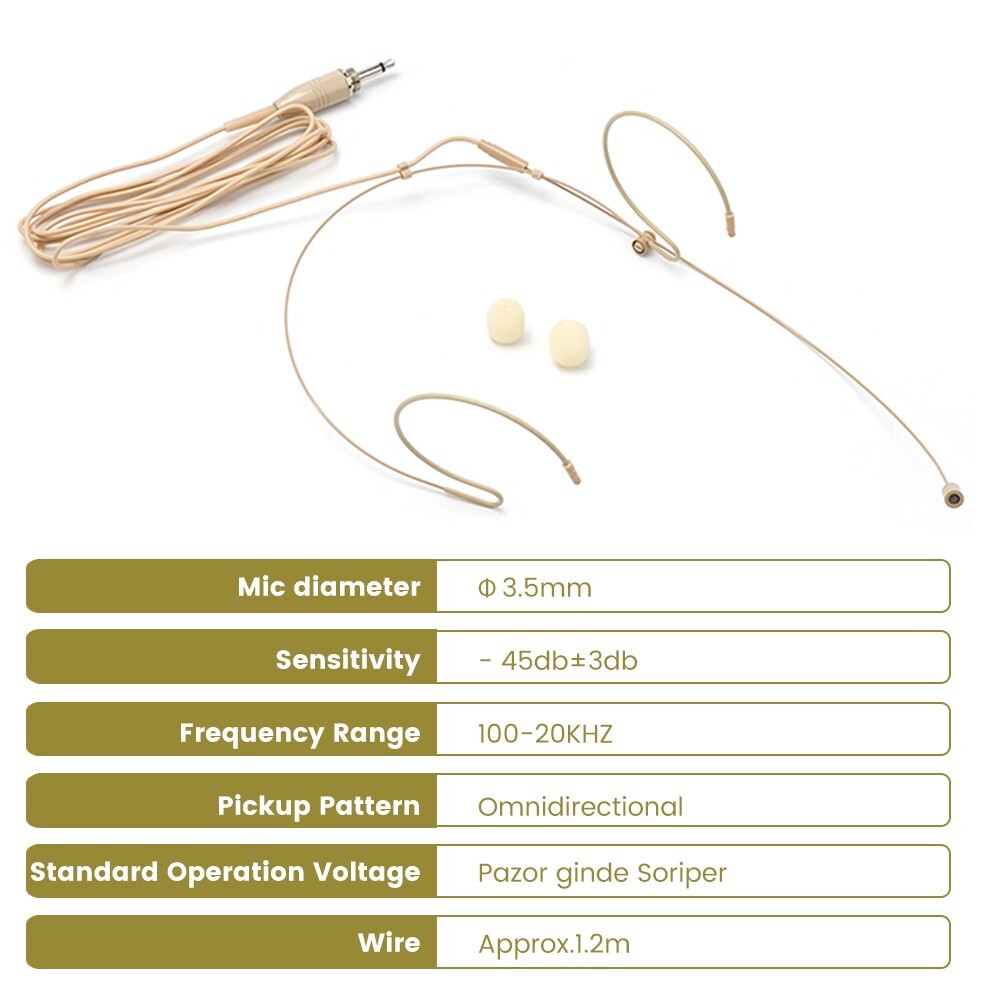 3.5mm Headworn Mic Earhook Headset Microphone For Shure /Wireless AU