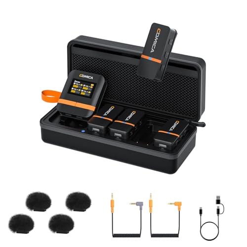 COMICA Vimo Q 4 Channel Wireless Lavalier Mic Noise Reduction