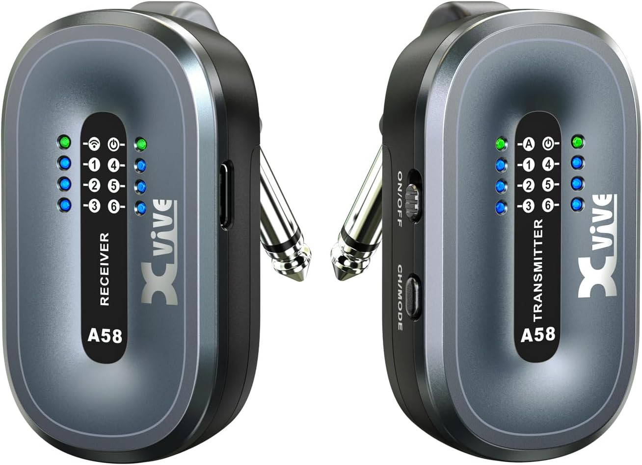 Sistema Inalambrico Para Guitarra Receptor De Transmisor Audio Recargable 5.8GHz