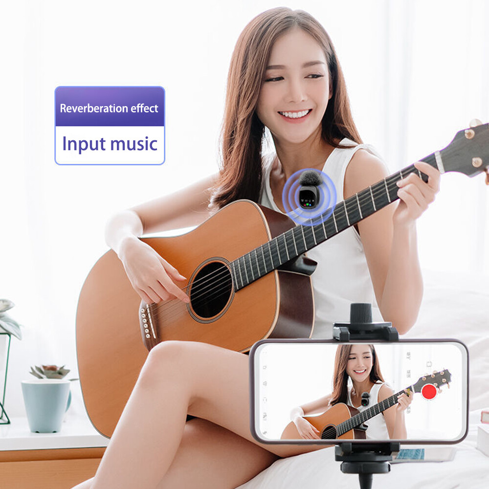 Wireless Lavalier Microphone Bluetooth Mic For Camera Tablet Phone Vlog