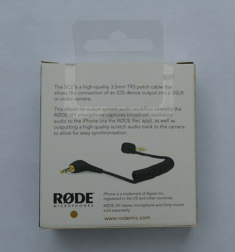 Rode SC2 3.5 mm TRS patch cable for iphone brand new in original unopened box