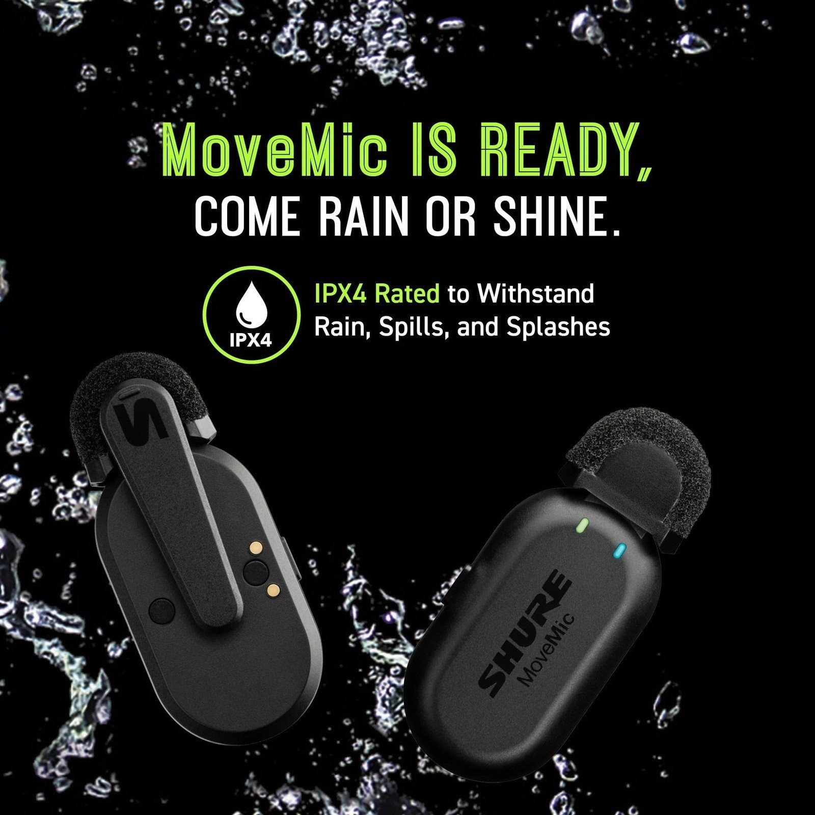 Shure MoveMic Two Kit – Pro Wireless Lavalier Microphones with Camera..-OPEN BOX