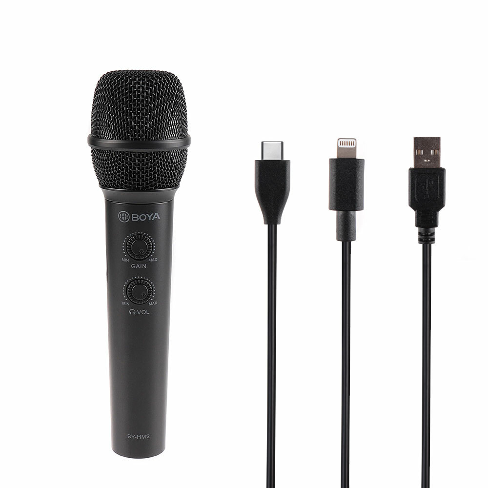 BOYA BY-HM2 Audio Microphone Cardioid Digital Handheld Microphone 3.5mm TRS