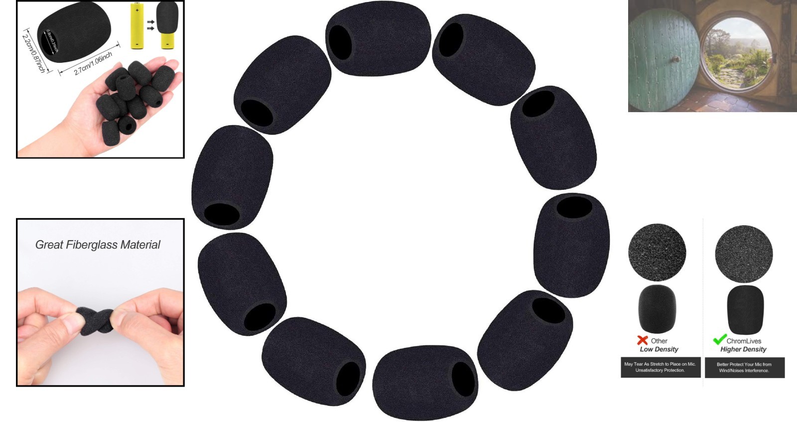 10 Pack Lapel Microphone Windscreens – Noise Reduction Foams & Hygiene